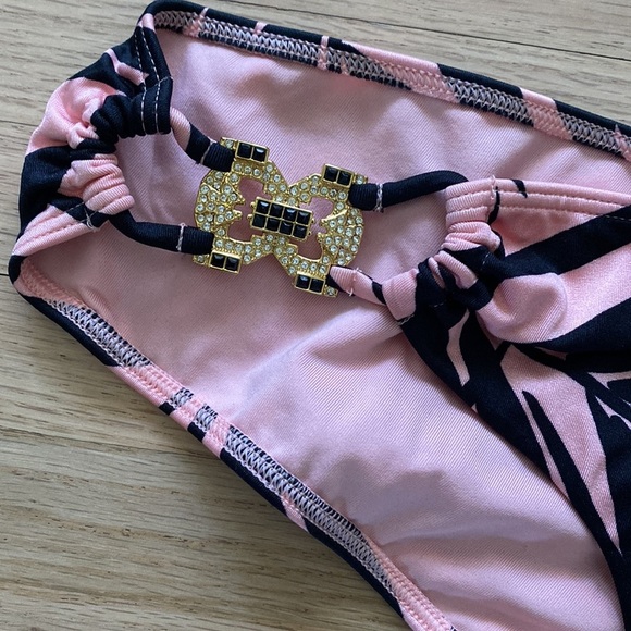 Victoria’s Secret Swim Bottoms with Gold Jewels on hips - Picture 3 of 5